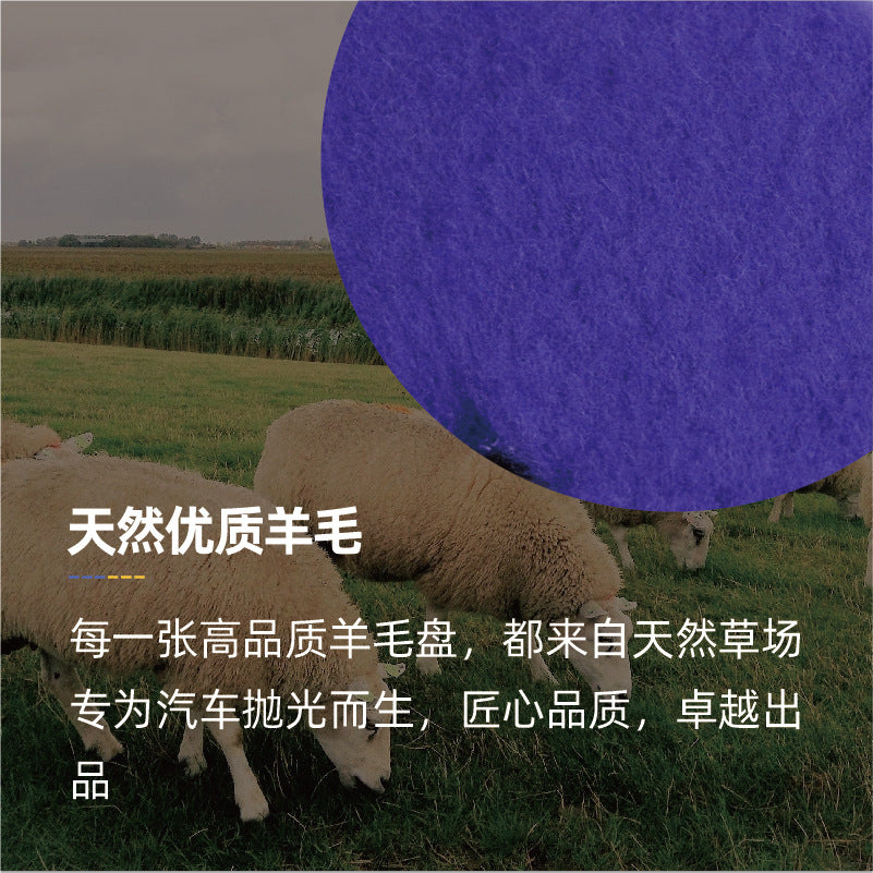 6寸紫色长羊毛盘抛光盘 汽车美容漆面抛光打蜡DA海绵划痕镜面还原