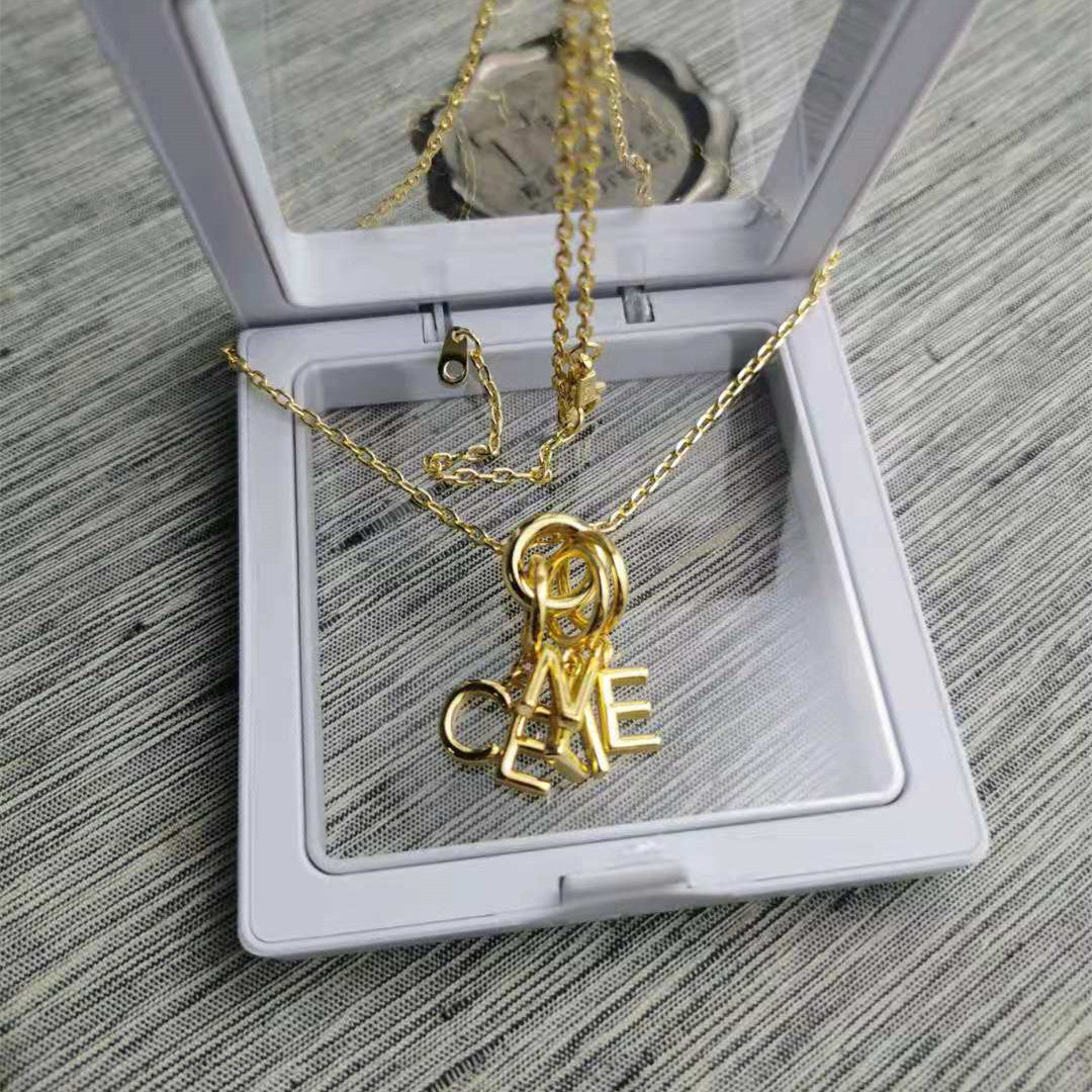 赛家新款CEL锁骨链项链女法式时尚英文流苏气质设计感字母项链