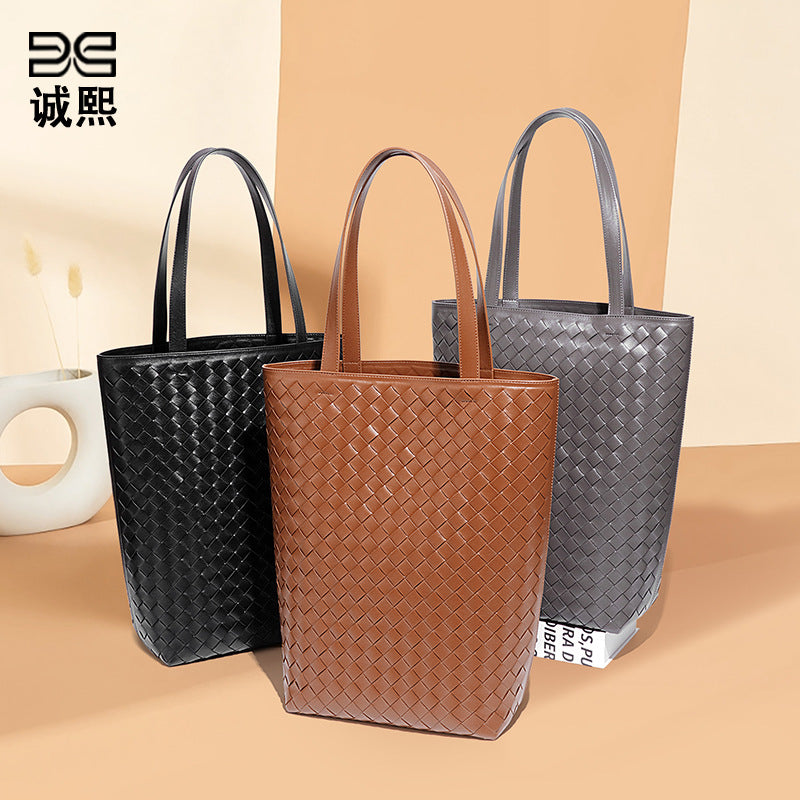 欧美潮流定制手工编织包包复古单肩托特包大容量手提包百搭子母包