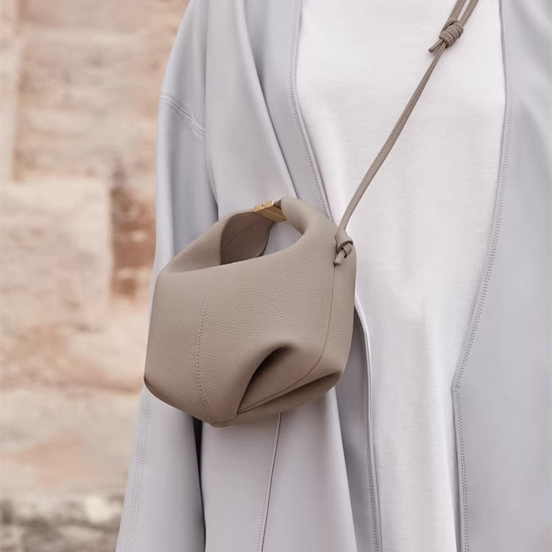 法国poleno paris小众高级感牛皮单肩斜挎女包Number11饺子便当包