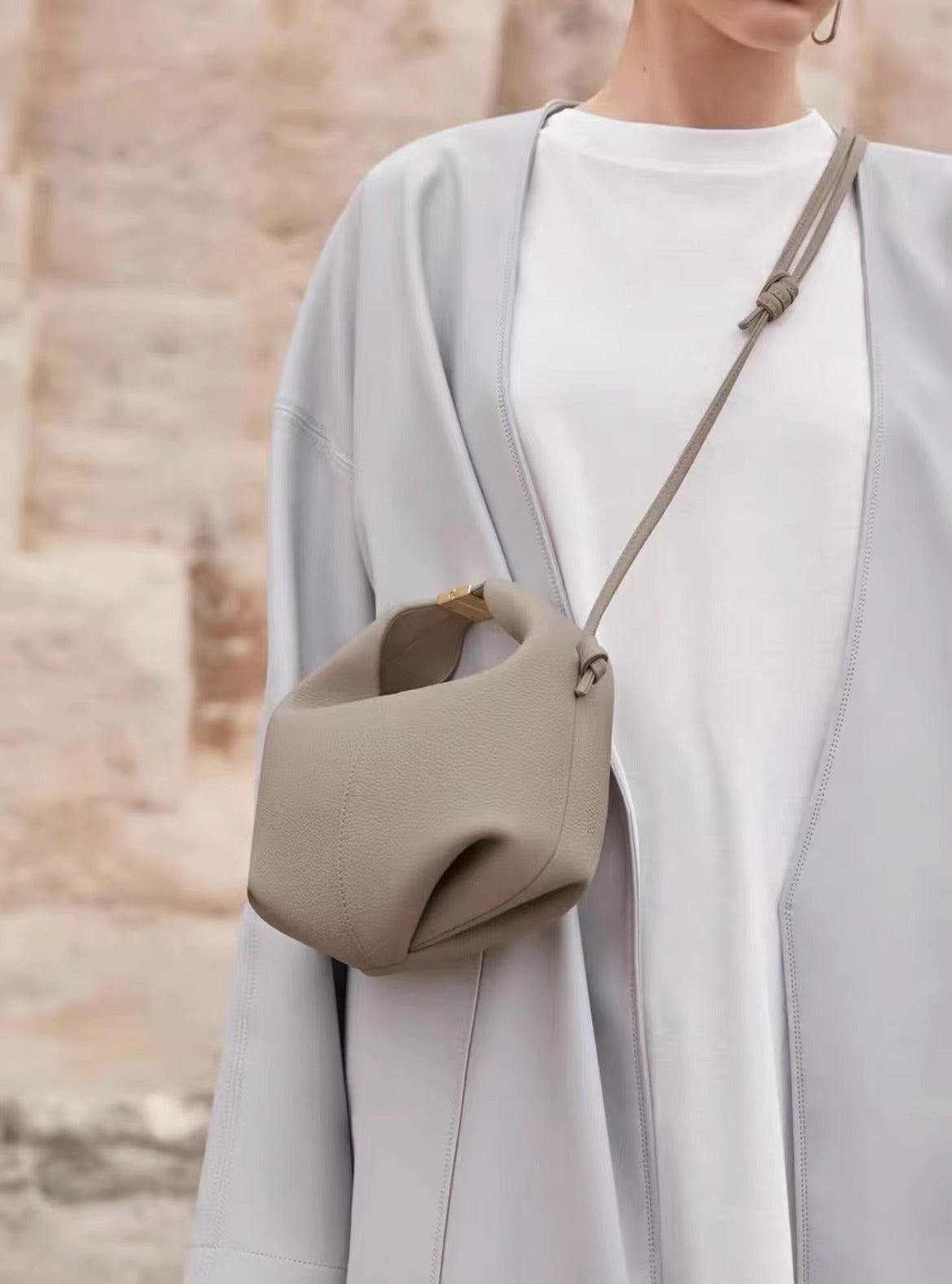 法国poleno paris小众高级感牛皮单肩斜挎女包Number11饺子便当包