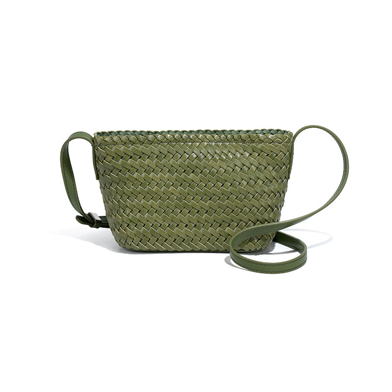 源头工厂手工编织包定制logo时尚清新百搭小方包休闲单肩斜跨包