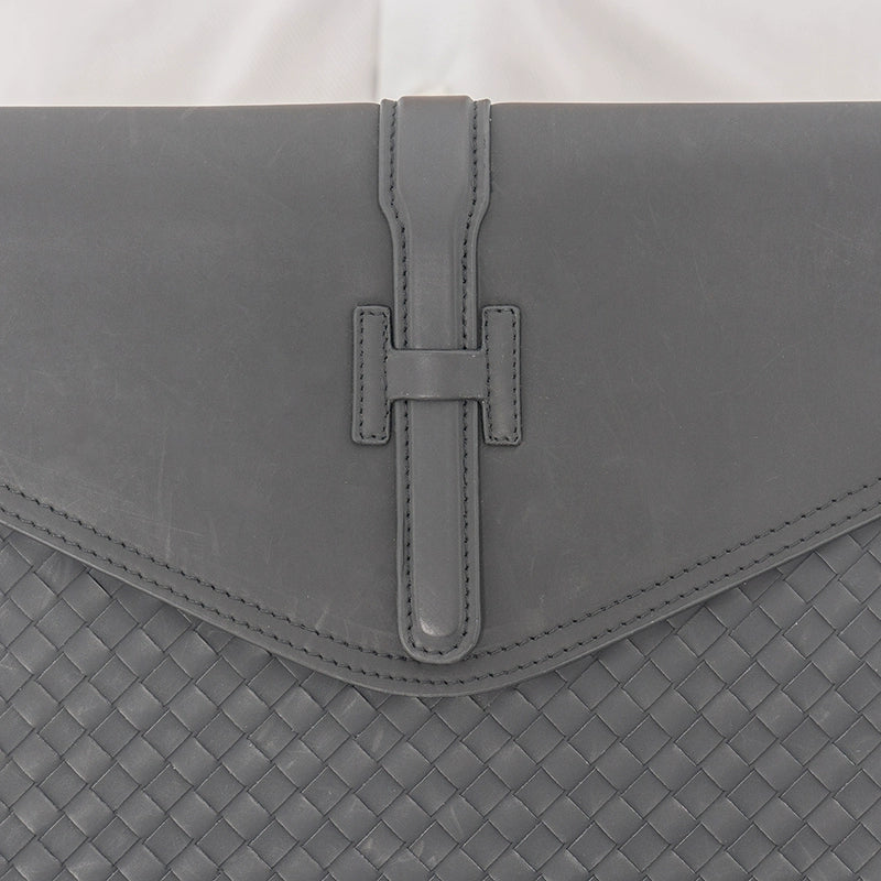 X&BV新款编织手包男真皮2021新款翻盖男士手拿包大容量手抓包男潮