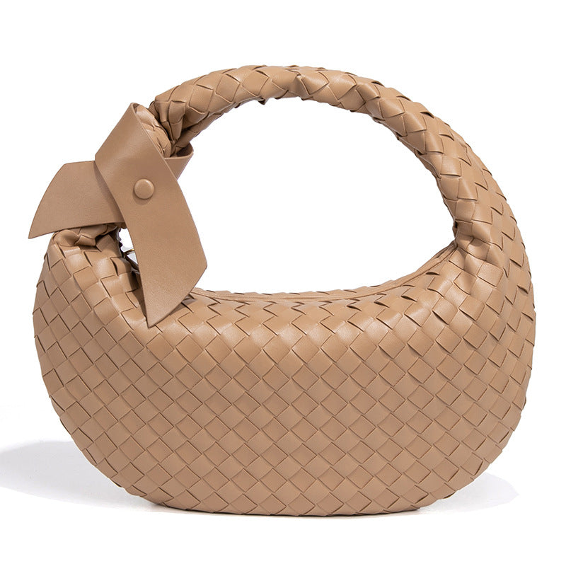 跨境潮流手工编织包包时尚休闲复古饺子包通勤百搭手拎女包单肩包