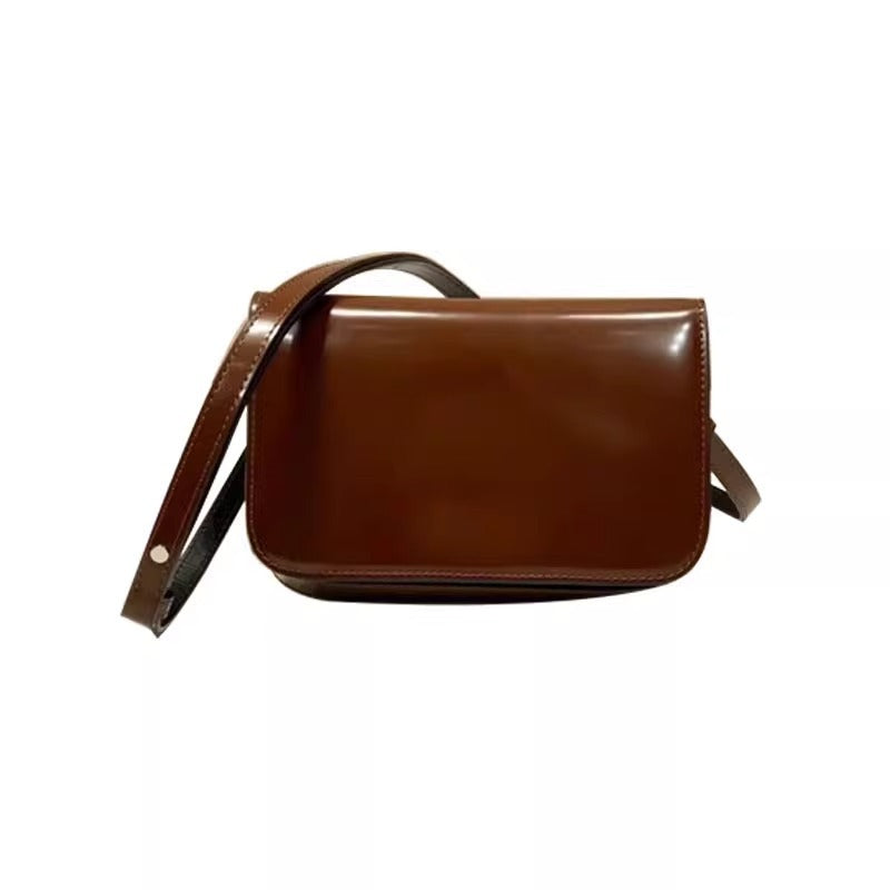 李现同款小方包女 开边珠镜面亮皮单肩斜挎小包精致高级感豆腐包