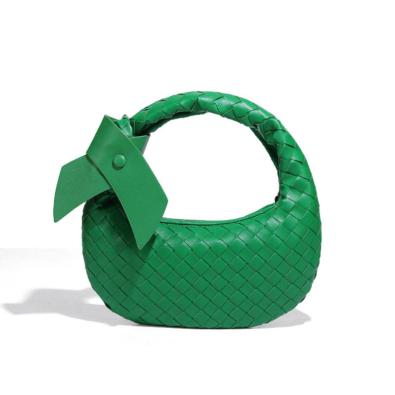 跨境亚马逊货源女包时尚质感手拎腋下包手工编织包夏季潮流饺子包