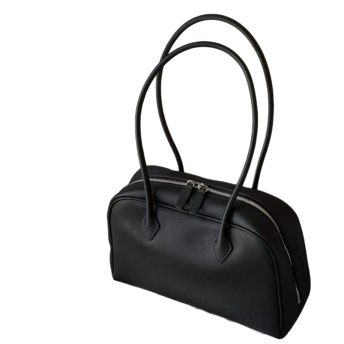 2025新款韩版小众设计头层牛皮波士顿通勤包单肩包斜挎包