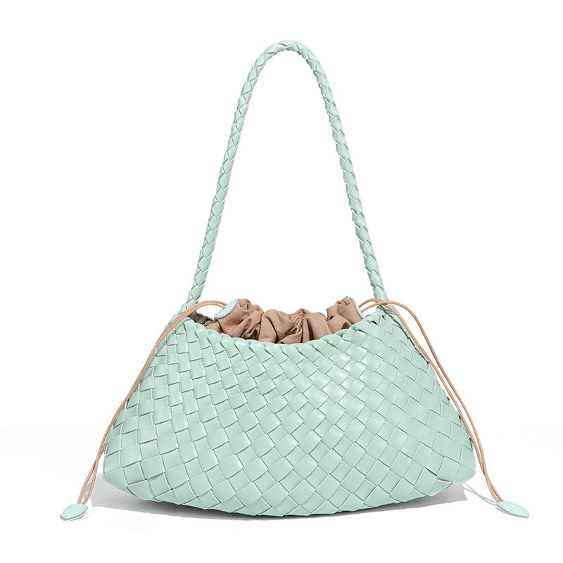 跨境新款手工编织女包高级感百搭单肩腋下包复古休闲手提子母包包