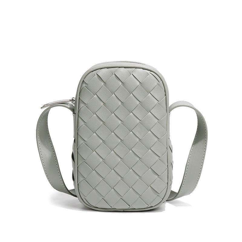 厂家直销夏季新款竖款手机包2025编织单肩包迷你小包多功能斜挎包