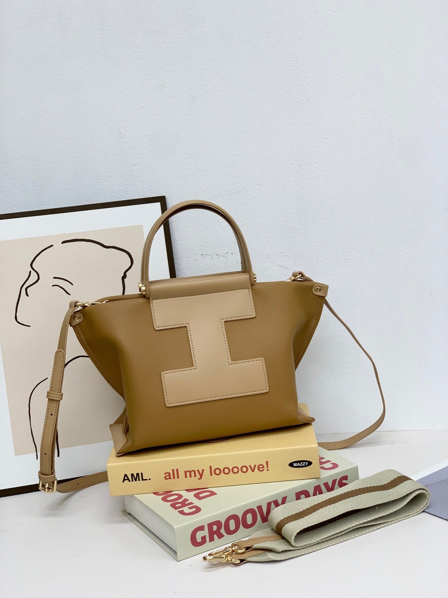 头层牛皮设计托特包女大容量真皮2024新款通勤腋下单肩斜挎女包包