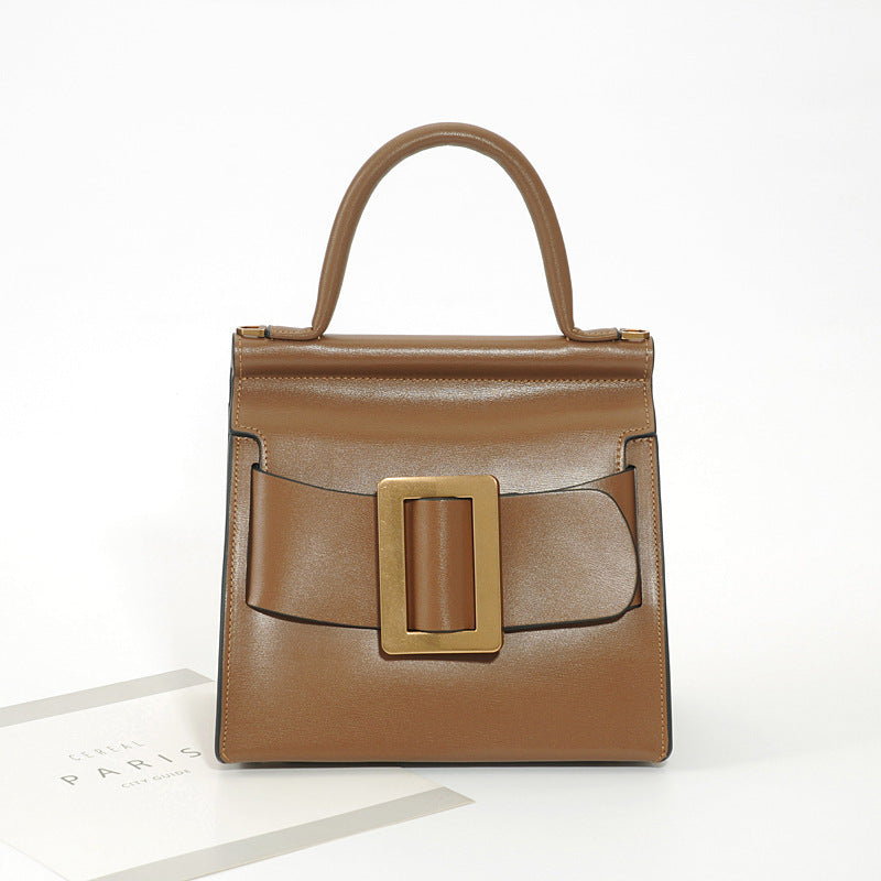 泰国复古方扣包TOGO真皮小众腰带扣水桶包手提迷你斜挎包质感女包