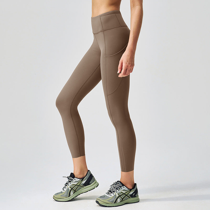 lulu瑜伽裤女高腰塑形蜜桃提臀健身裤反光条锦纶66运动紧身裤24"