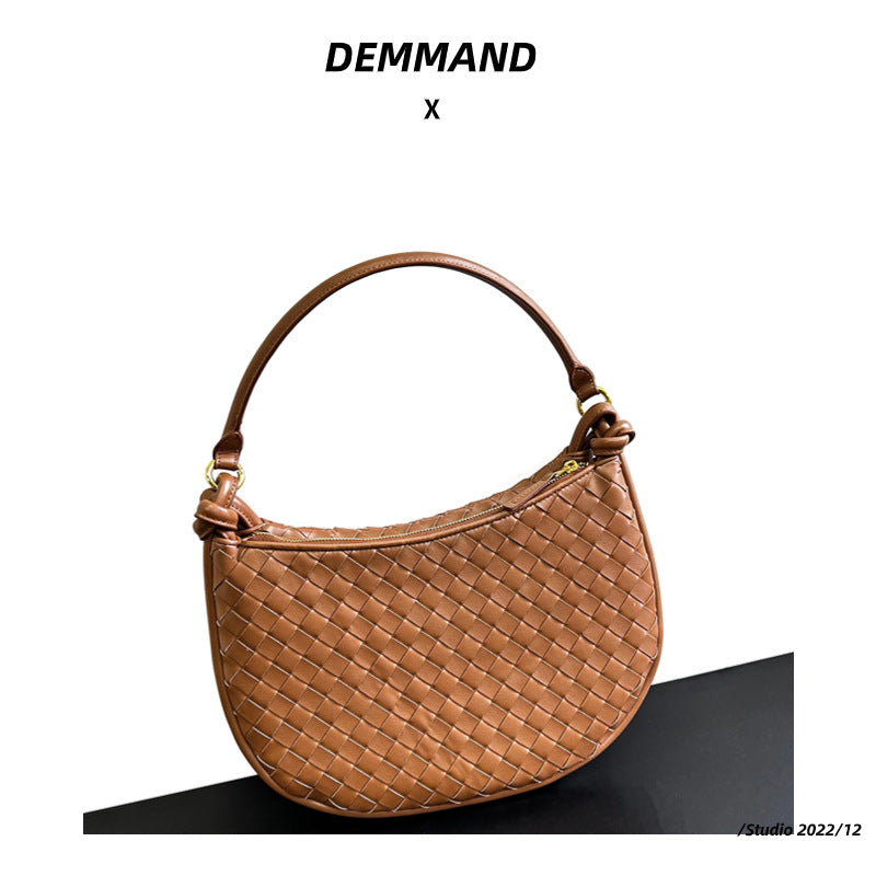 新月包斜挎包女2023新款高级感小众饺子包软皮单肩真皮时尚腋下包