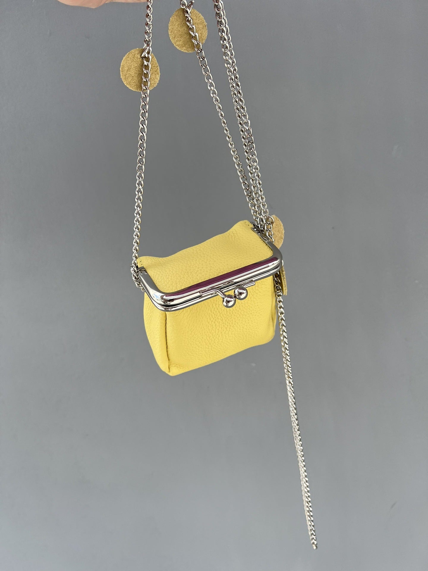 新款真皮迷你口红包ins风头层皮多功能口红盒便捷零钱硬币收纳包