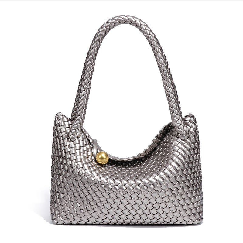 跨境时尚爆款手工编织包包女小众设计单肩腋下包高级感复古饭盒包