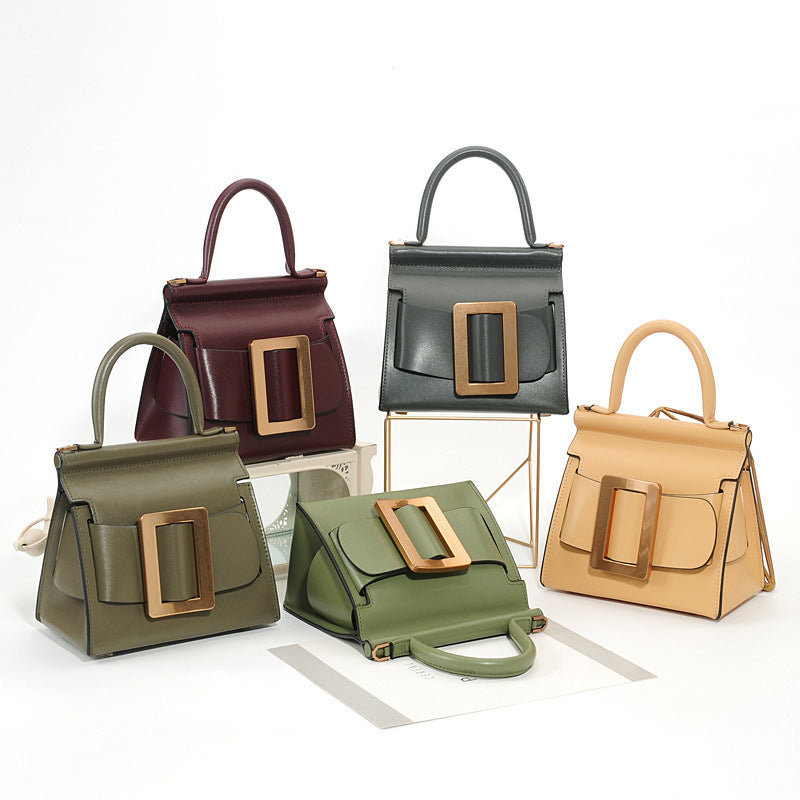 泰国复古方扣包TOGO真皮小众腰带扣水桶包手提迷你斜挎包质感女包