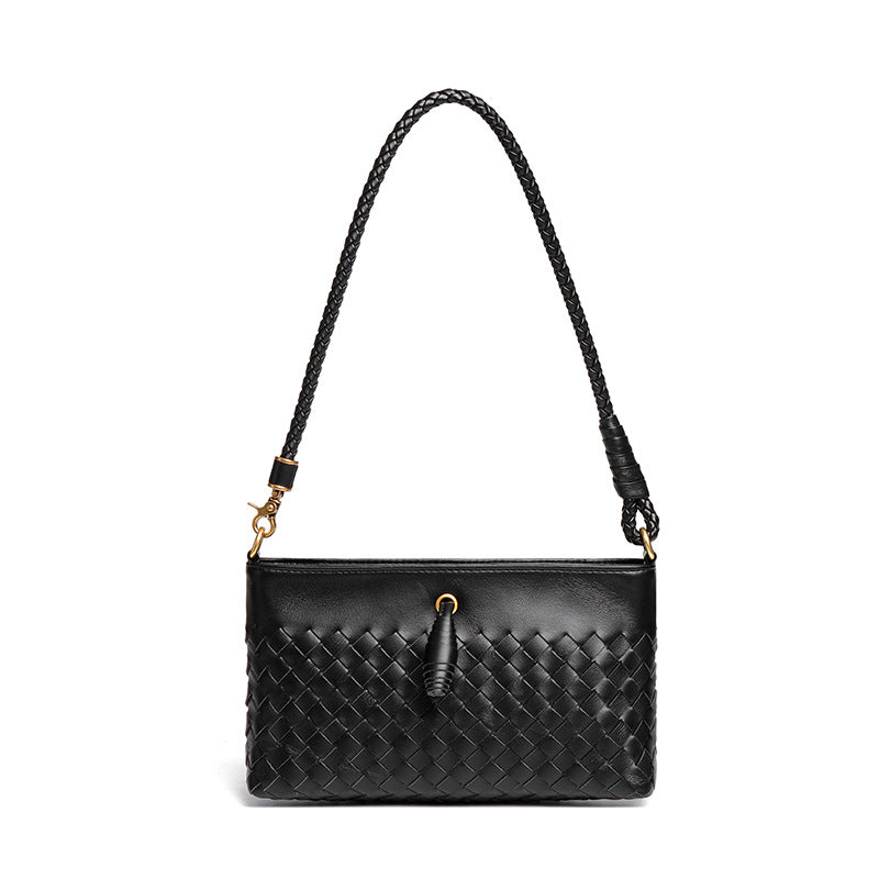 新款百搭手工编织包包简约潮流单肩腋下女包通勤大容量单肩斜挎包