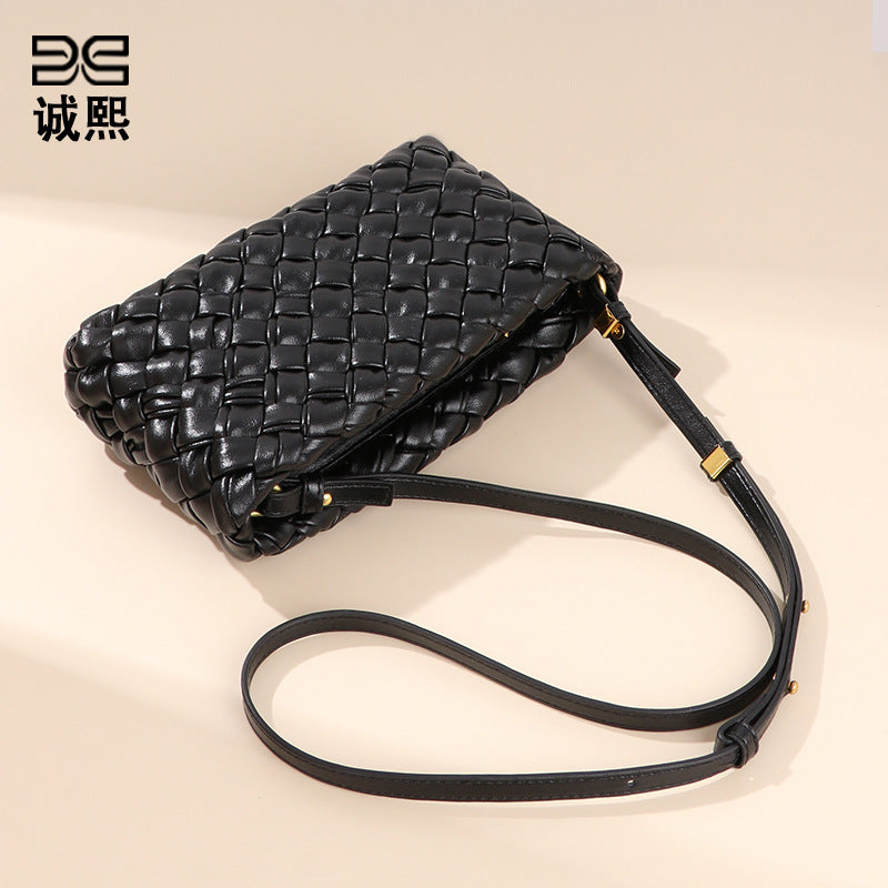 高级感小方包bags洋气单肩小包时尚百搭手机包简约编织精致斜挎包