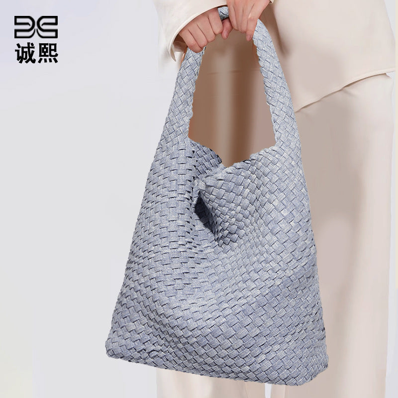 高级感定制牛仔布托特包时尚大容量通勤手提包小众潮流单肩腋下包