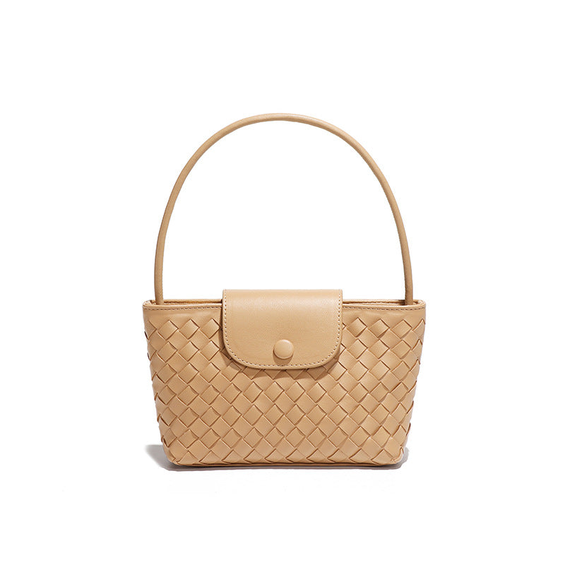 广州工厂批发包包女马卡龙可爱时尚编织手拎腋下包翻盖单肩斜挎包