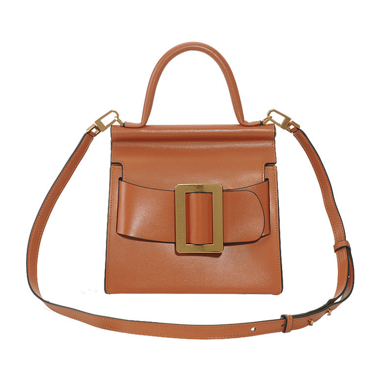 泰国复古方扣包TOGO真皮小众腰带扣水桶包手提迷你斜挎包质感女包