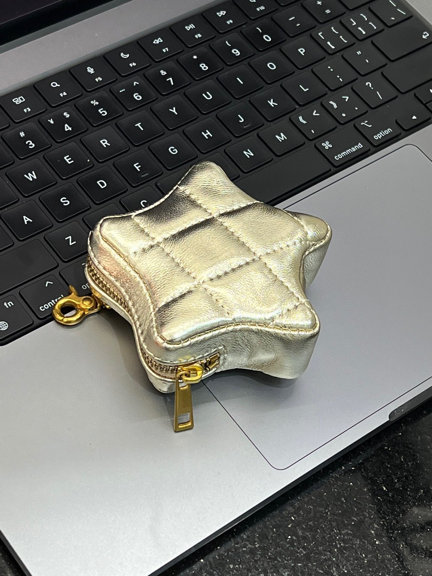 头层牛皮星星配饰包腰包链条包挂饰装饰真皮银色小包包单肩斜挎包