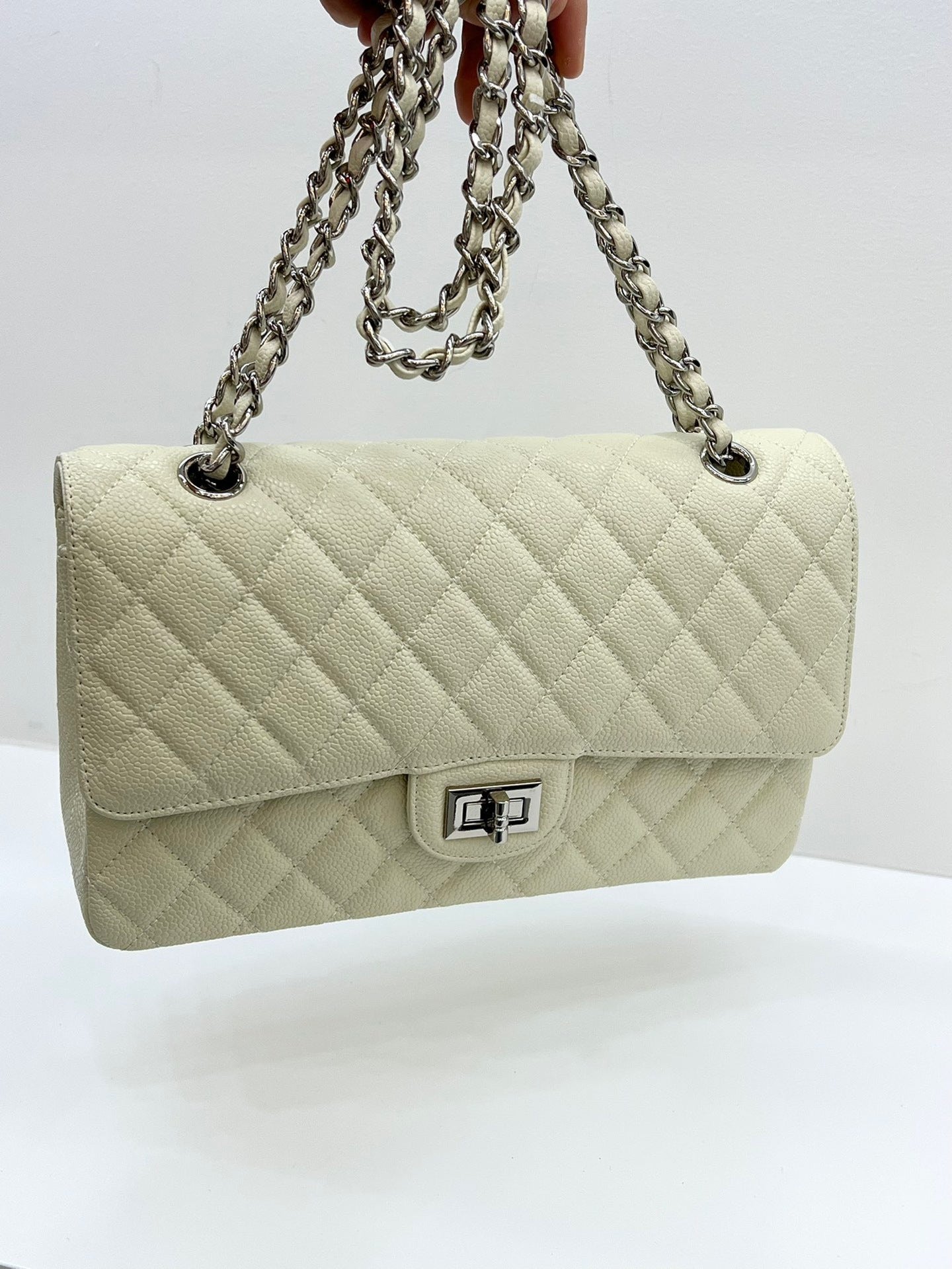 小香风链条包真皮鱼子酱菱格腋下包女新款高级感经典单肩斜挎方包