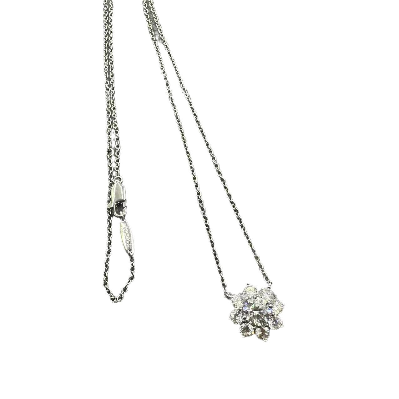 高版本海瑞太阳花项链纯银满钻花朵锁骨链网红款精工CNC厂家直销