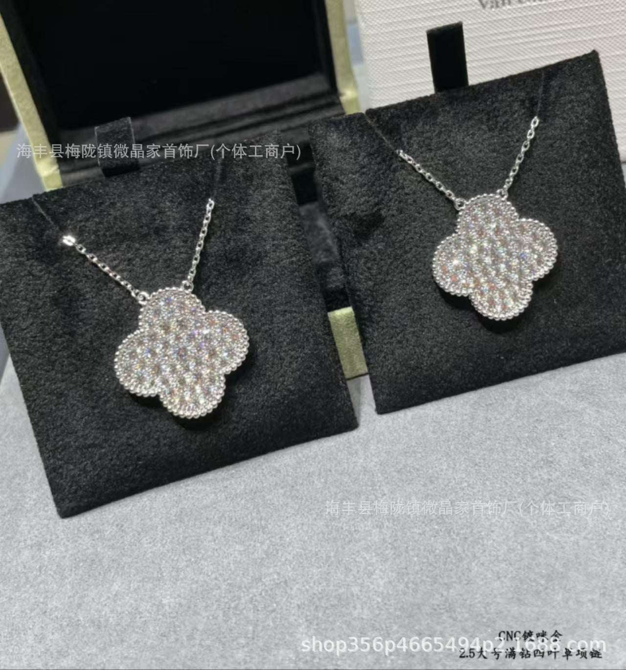 梵家高版本四叶草大号满钻项链20mm大号四叶草项链网红同款厂直销