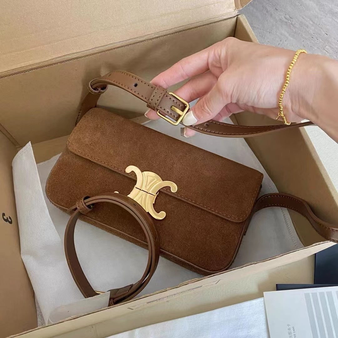 高级时尚纯色小众包包女秋冬季2023新款单肩腋下包质感百搭斜挎包