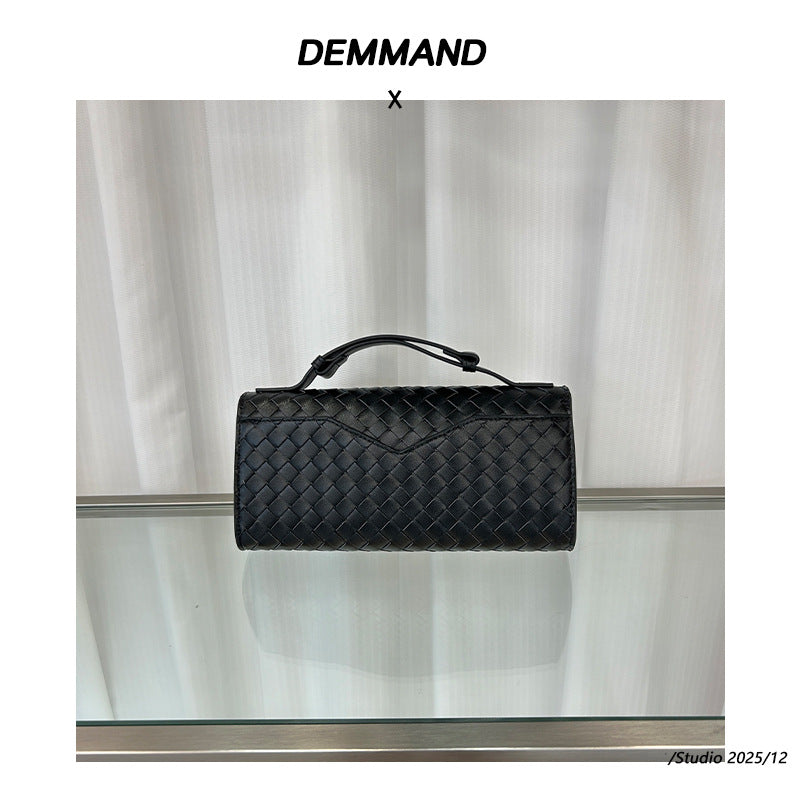 2025春夏新款knotlock牛皮信封包跨境时尚编织包单肩腋下手提包女