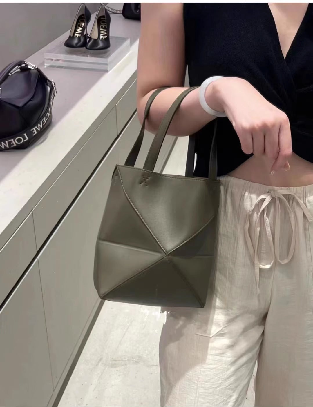 大容量托特包puzzle变形几何tote潮酷办公电脑包单肩斜跨手提女包