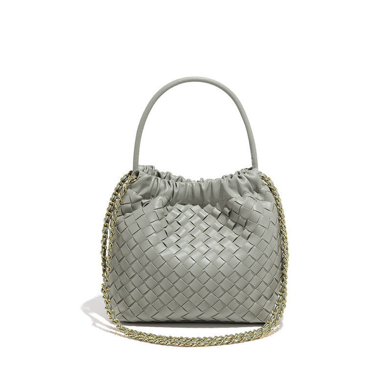 高级感时尚轻奢手拎女包小众单肩斜跨腋下包外贸批发手工编织包包