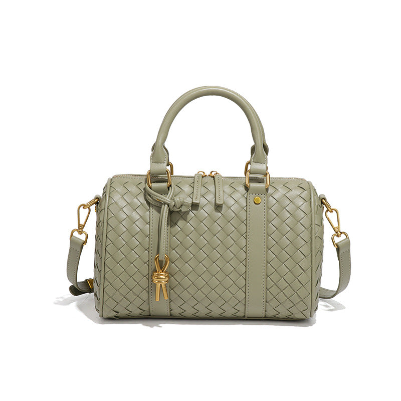 个性高级感复古手提包实用百搭单肩斜挎手工编织女包波士顿枕头包