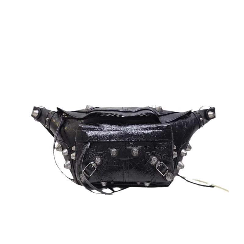 b家ins风机车包夏天包包斜挎腰包小众百搭真皮女式胸包女潮 代发