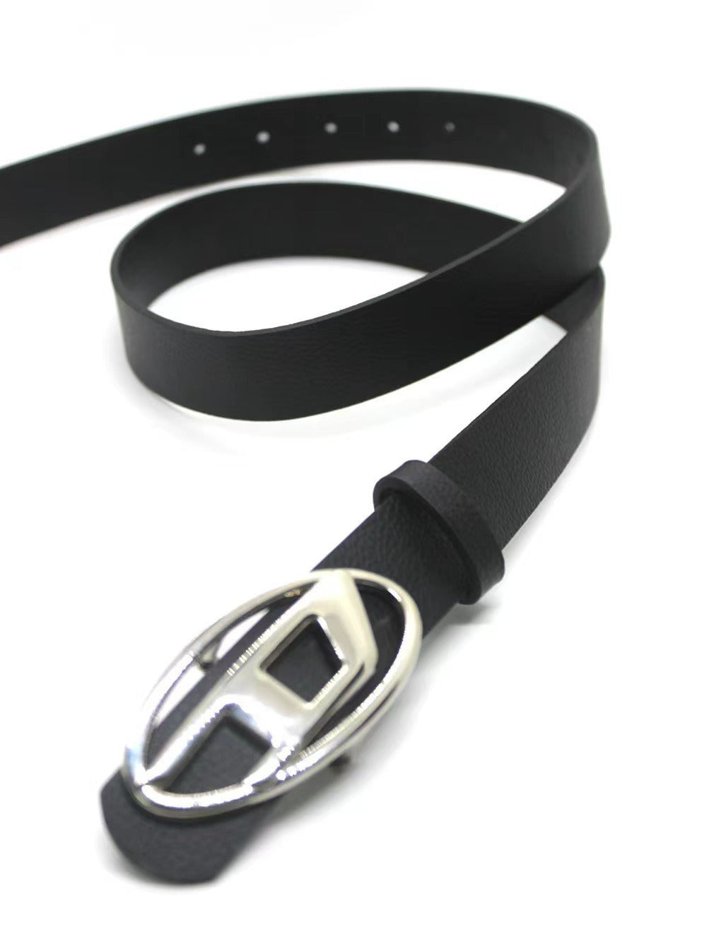 美式复古银色扣D字母腰带男女通用百搭装饰连衣裙牛仔裤皮带工厂