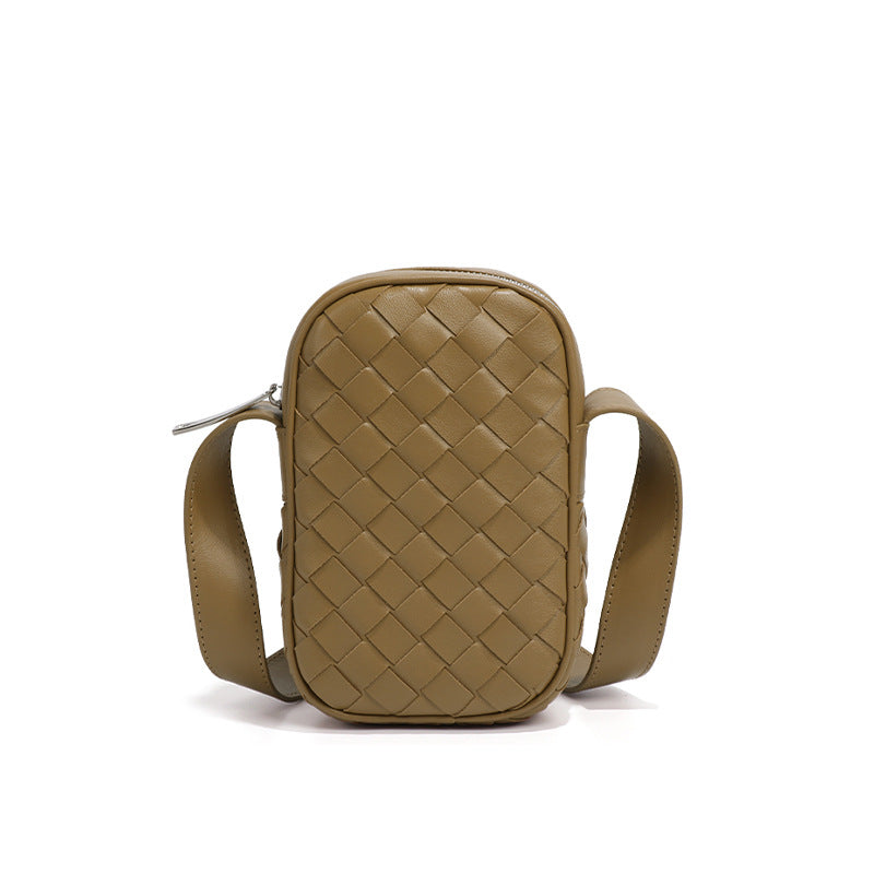 厂家直销夏季新款竖款手机包2025编织单肩包迷你小包多功能斜挎包