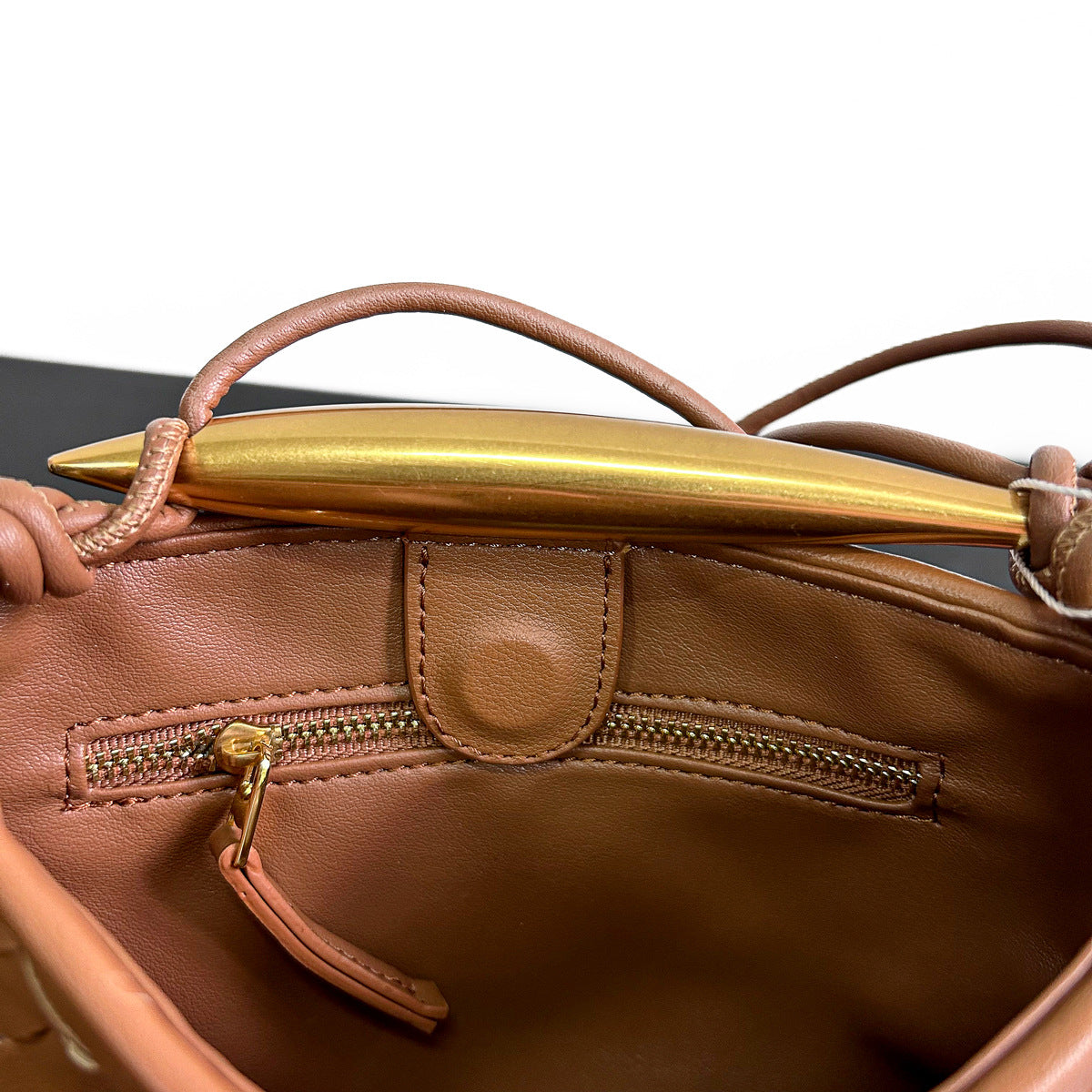 小众设计师编织新款金属手拎高级饺子包真皮牛皮休闲手提女士包包