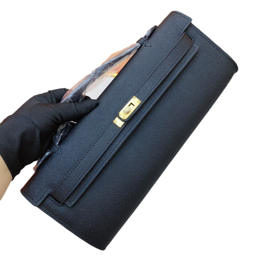 凯莉epsom掌纹手包真皮女包时尚kelly荔枝纹牛皮晚宴包亚马逊代发