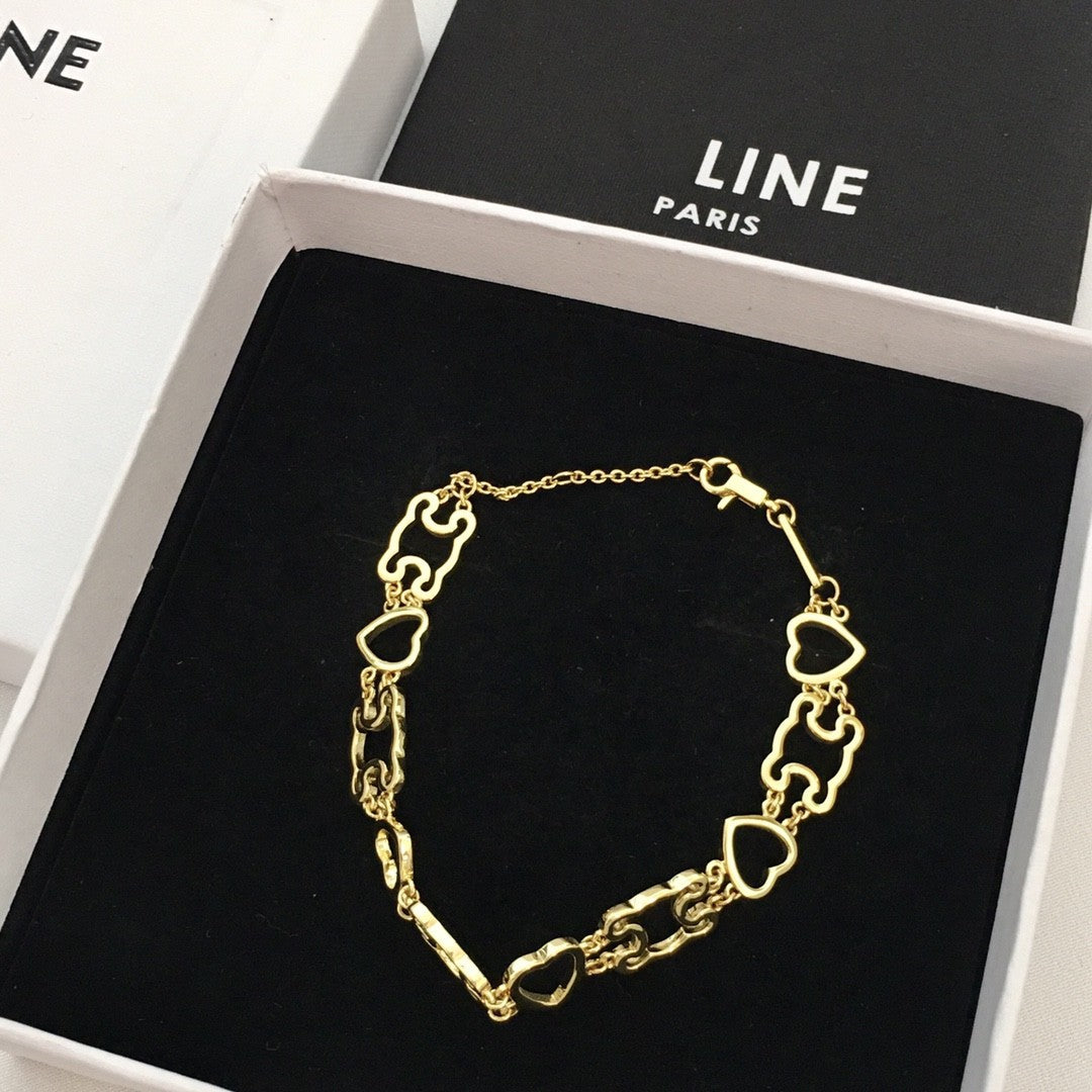 CELI风22新款520凯旋门心形项链女高级感光面气质镂空COKER锁骨链