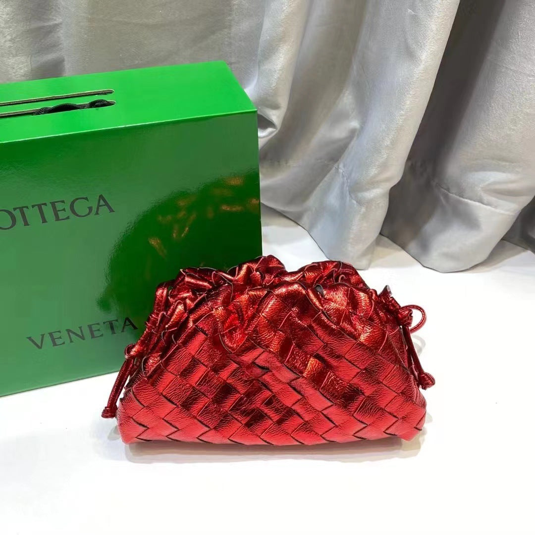 包包女皱褶饺子包真皮云朵包牛皮编织单肩斜挎包阿希歌同款时尚