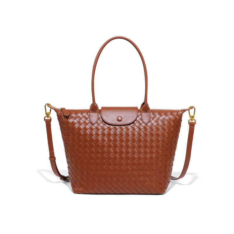 手工编织大号龙襄饺子包高级感气质手提女包百搭斜挎大容量单肩包