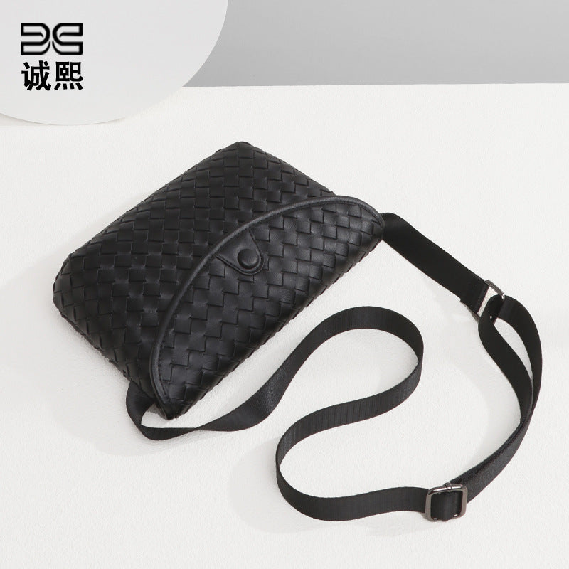 外贸批发宽肩带腰包2025新款韩版胸包手工编织女包休闲单肩小挎包