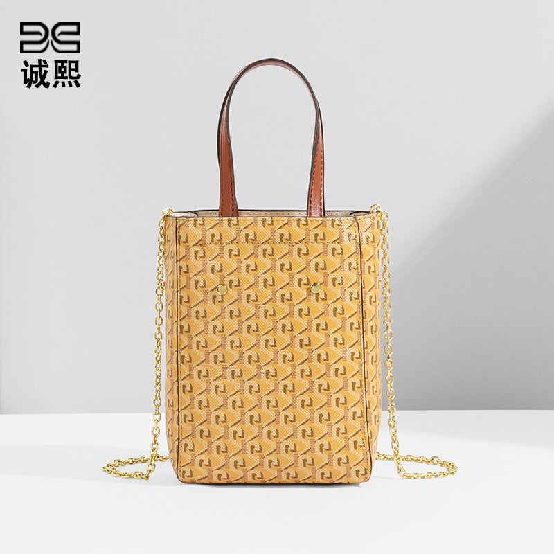 时尚简约轻奢女士手提单肩斜挎包质感潮休闲狗牙女款大容量托特包