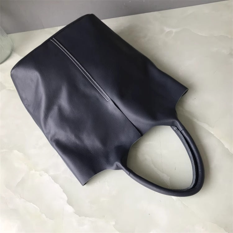 外贸工厂尾货真皮购物袋包慵懒潮托特包大容量通勤单肩腋下女包