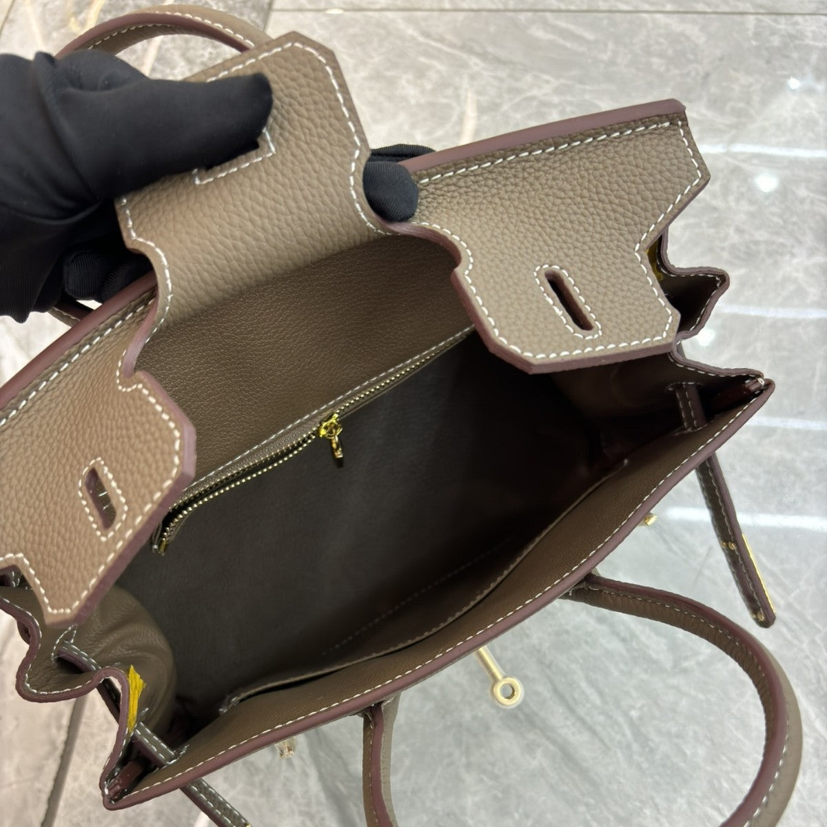 包包女2024新款潮手提包韩版时尚斜跨包女士牛皮配帆布铂金包包