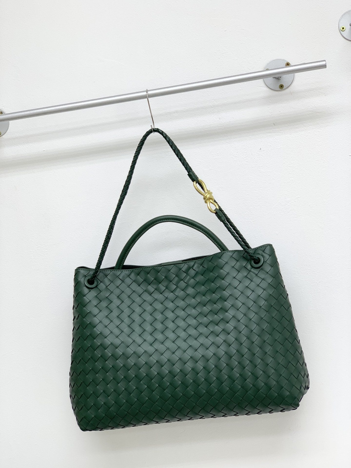 真皮编织包金属绳扣手提包牛皮单肩斜挎包大容量时尚托特包秋冬新