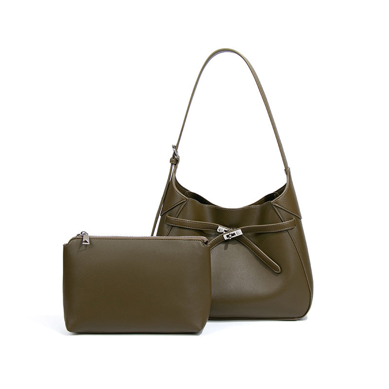 高级感百搭子母托特包复古潮流大容量手提女包小众单肩腋下凯利包