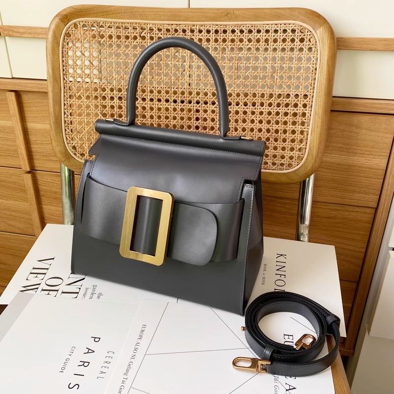 泰国复古方扣包TOGO真皮小众腰带扣水桶包手提迷你斜挎包质感女包