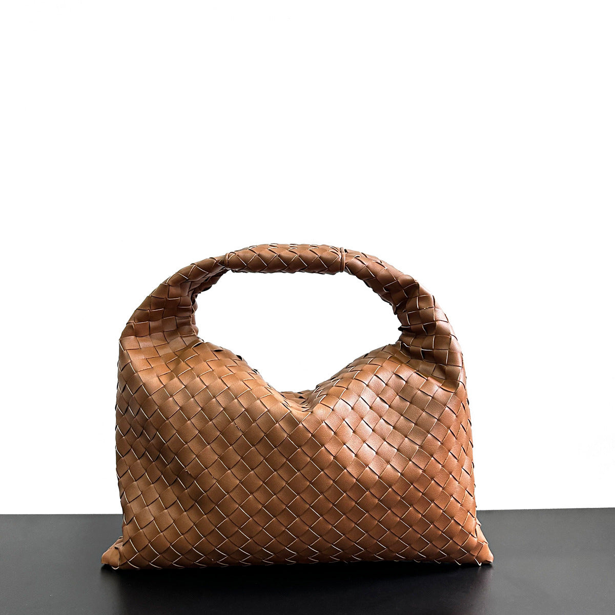 新款2023编织托特包秋冬大容量通勤包真牛皮单肩腋下包时尚手提包